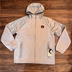 Under Armour Gray Auburn Sideline Hooded Jacket Large